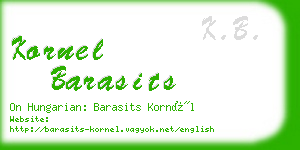 kornel barasits business card